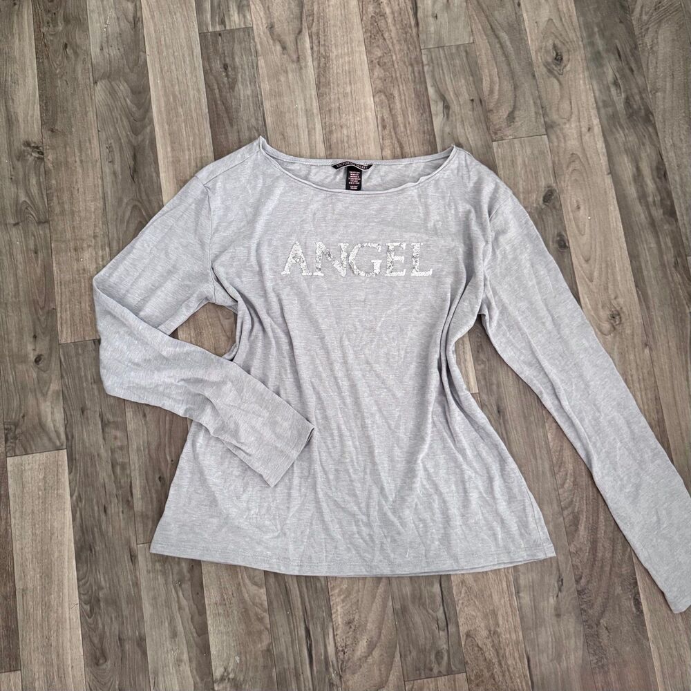 Victoria’s Secret Angel Y2K sequin embellished long sleeve scoop neck top